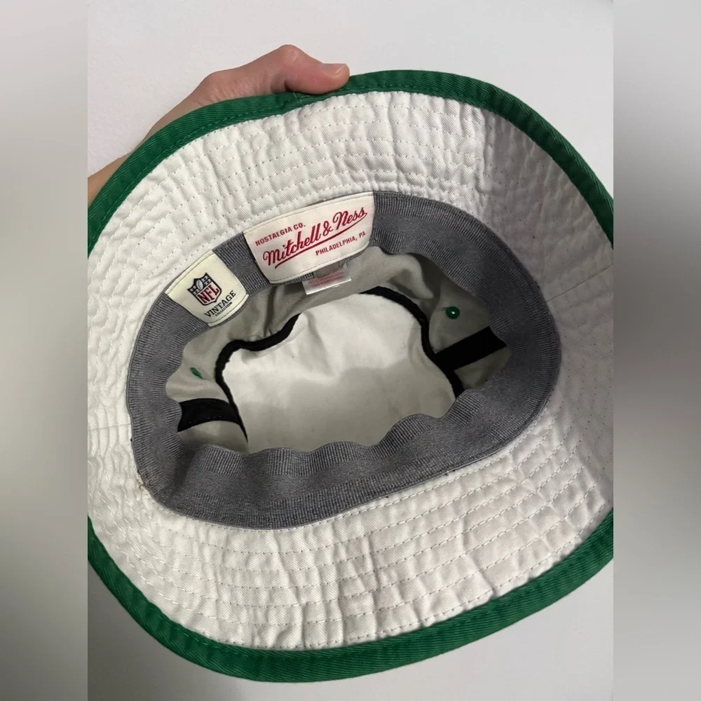 Mitchell & Ness Philadelphia Eagles Bucket Hat Throwback Hat Retro Gray Green